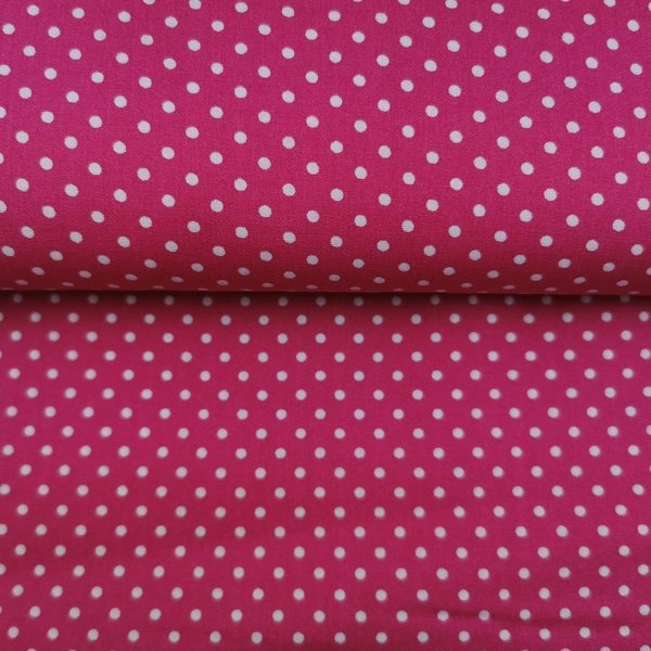 Baumwolle pink mit weißen Punkten