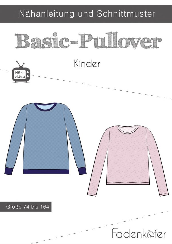 Fadenzuaber Basic-Pullover Kinder