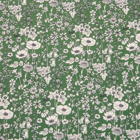 Baumwolle Hilco Serie Emilie "Blumenzeichnung" grün